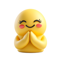 Smiling 3D Render of Folded Hands Emoji Isolated on White Background png