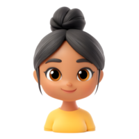 Smiling 3D Rendered Girly Emoji Character Isolated on White Background png