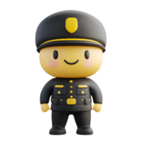 Smiling 3D Render of a Cheerful Cartoon Guard Emoji Character Isolated on White Background png