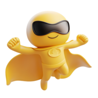 Superemoji Energetic 3D Rendered Superhero Cartoon Character on White Background png