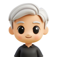 Stylized Cartoon Character with Friendly Facial Expression on White Background png