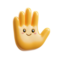 Waving 3D Rendered Emoji Hand Character Isolated on White Background png