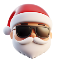 Santa Claus Emoji Isolated on White Background in 3D Rendering png