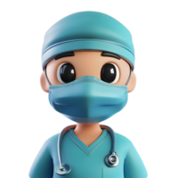 3D Rendered Surgeon Emoji Isolated on White Background png