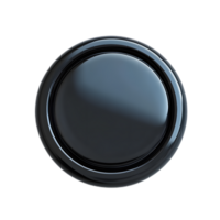 Closeup View of Black Circular Interface Button on Minimalist Background png