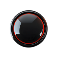 Glossy Black Button Against Solid Background Minimalist Tech Interface Element for Digital Device or Web Application png
