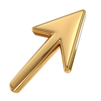 Golden Stylized 3D Arrow Icon Pointing Upwards Symbolizing Direction Navigation Growth and Progress png