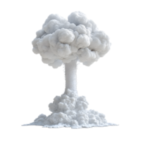 Dramatic Radioactive Explosion 3D Rendered Mushroom Cloud Against White Background png
