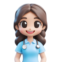 Friendly 3D Rendering of a Hospital Receptionist Emoji on a White Background png