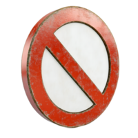 Cute 3D Rendered No Entry Sign Isolated on White Background png