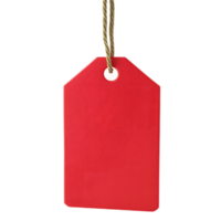 Hanging Red Price Reduction Tag Isolated on White Background png
