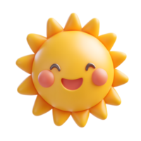 Cheerful 3D Rendered Sunny Emoji Icon Symbolizing Well Being and Positive Mood png