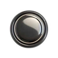 Sleek and Shiny Black Metallic Button for User Interface Design png