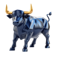 Powerful Bull Market Symbol in 3D Rendering on White Background png