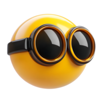 Protective Goggles Emoji Isolated on White Background 3D Render png