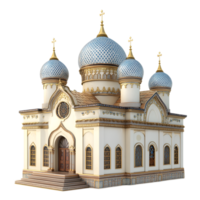 Magnificent Eastern Orthodox Cathedral Dome with Intricate Architecture and Golden Spires png