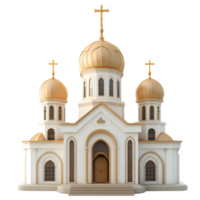 Magnificent Orthodox Cathedral with Gilded Domes and Ornate Architecture png