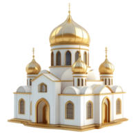 Magnificent Domed Orthodox Cathedral Showcasing Intricate Byzantine Architecture png