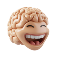 Smiling 3D Rendered Brain Emoji Isolated on White Background png