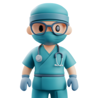 Surgeon Emoji 3D Render Isolated on White Background png
