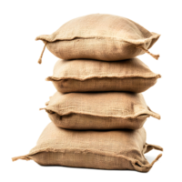 Stack of Burlap Sacks Filled with Grain on White Background png