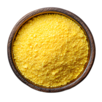 Rustic Millet Grains in a Wooden Bowl on a Plain Background png