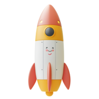 Charming Kawaii Style Rocket Ship Launching Into Outer Space Filled With Excitement and Optimism png