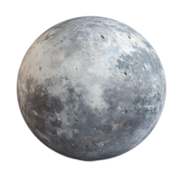 Detailed Gray Planet in Vast Space with Cratered Rocky Surface png
