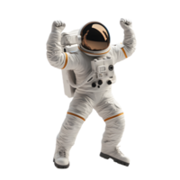 Intrepid Astronaut Celebrates Otherworldly Dance on Alien Terrain png