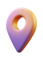 3D Render of a Colorful Gradient Location Pin Icon with a Hole in the Center png