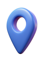 Three Dimensional Glossy Blue Location Pin Pointer Icon 3D Rendering png