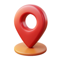 3D Render of a Red Location Marker Icon on Orange Base png