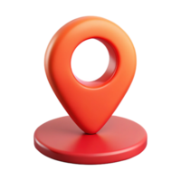 3D Render of a Red Location Pin Icon on a Circular Base png