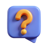3D Render of a Question Mark in a Speech Bubble a Cute and Colorful Design png