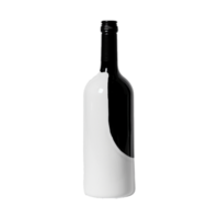 A striking image of a wine bottle halfpainted white and halfblack, showcasing a unique and artistic design png