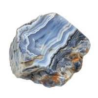 Stunning Blue Agate Geode Rough Specimen with Intricate Banding Patterns and Earth Tones png
