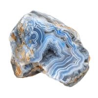 Stunning Blue Agate Geode Slice with Intricate Banding Patterns and Crystal Formations png