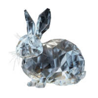 un cristal Conejo escultura bajo escuela politécnica geométrico diseño 3d png