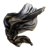 Elegant Black and Gold Fabric Draped in Motion A Stunning Display of Luxurious Texture and Shimmering Detail png