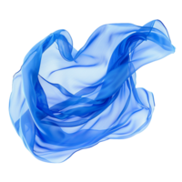 Abstract image of flowing blue silk fabric textile material png