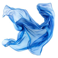 blue silk fabric in motion, elegant and graceful textile waves, sheer and lightweight material, dynamic movement, soft and luxurious texture, beautiful drapes and folds, vibrant color png