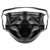 Highquality Black Disposable Face Mask with Ear Loops, Protective Breathable Layers and Comfortable Design png