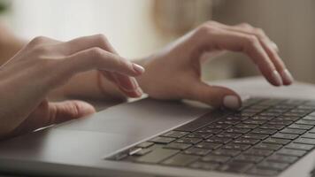 IT Female Employee Arms Coding on Laptop Keyboard Indoors video