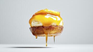 A pastry with a liquid dripping from it photo