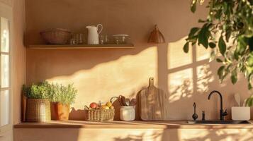 A kitchen with a sink, pots and pans, and a window photo