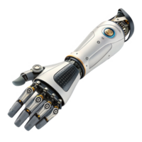 futuristic robotic hand with advanced technology and intricate design, showcasing mechanical joints and sensors png