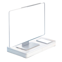 Modern computer setup with sleek monitor and minimalist design png