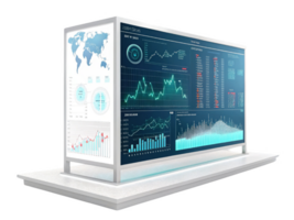 Interactive data display with graphs and world map png