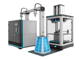 High tech 3D printer with robotic arm and advanced features for precision png