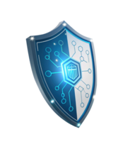 Digital shield with circuit design, symbolizing cybersecurity protection png